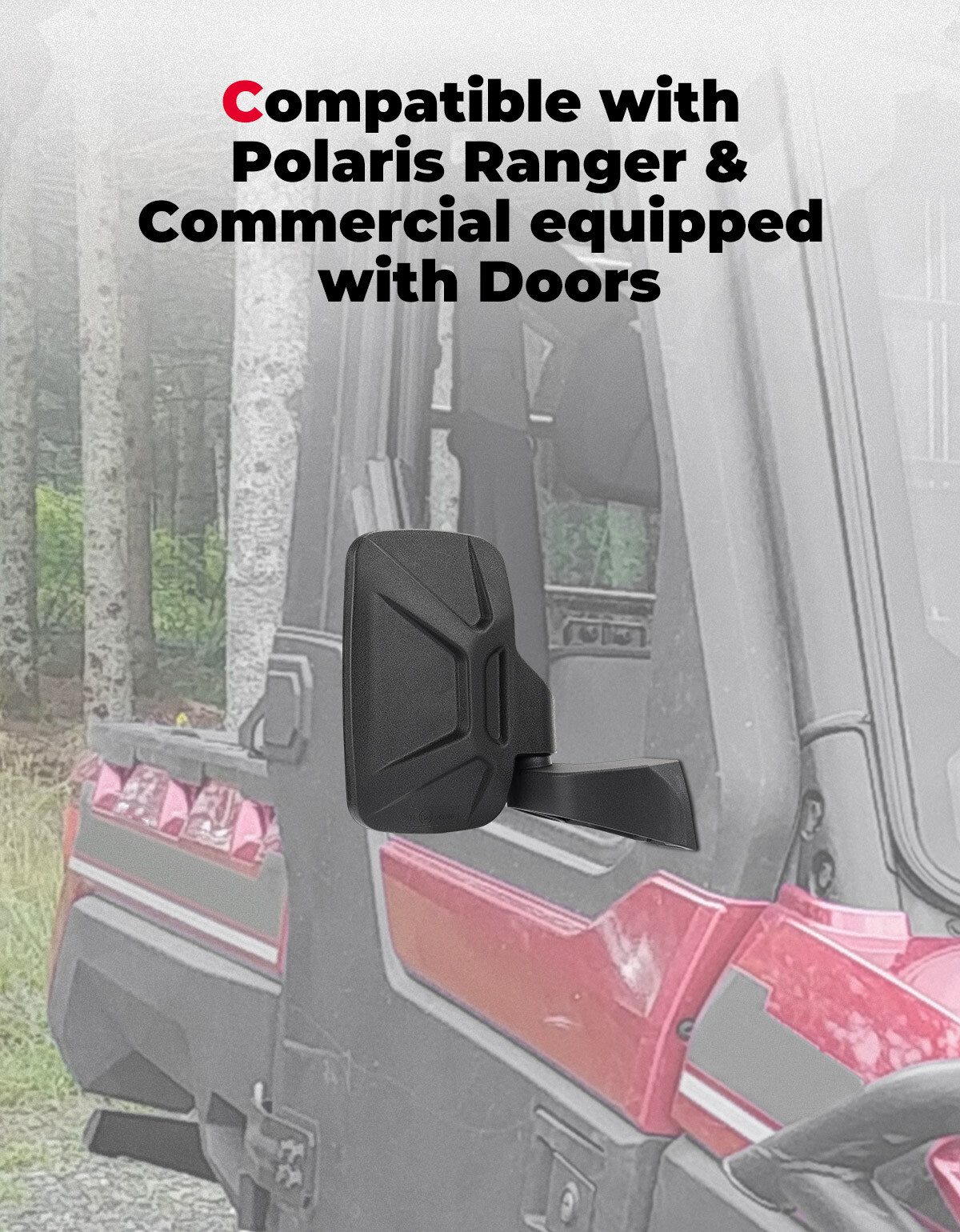 For Polaris Ranger XP 1000 & Northstar Side View Mirrors Hard Door Mount 2889241