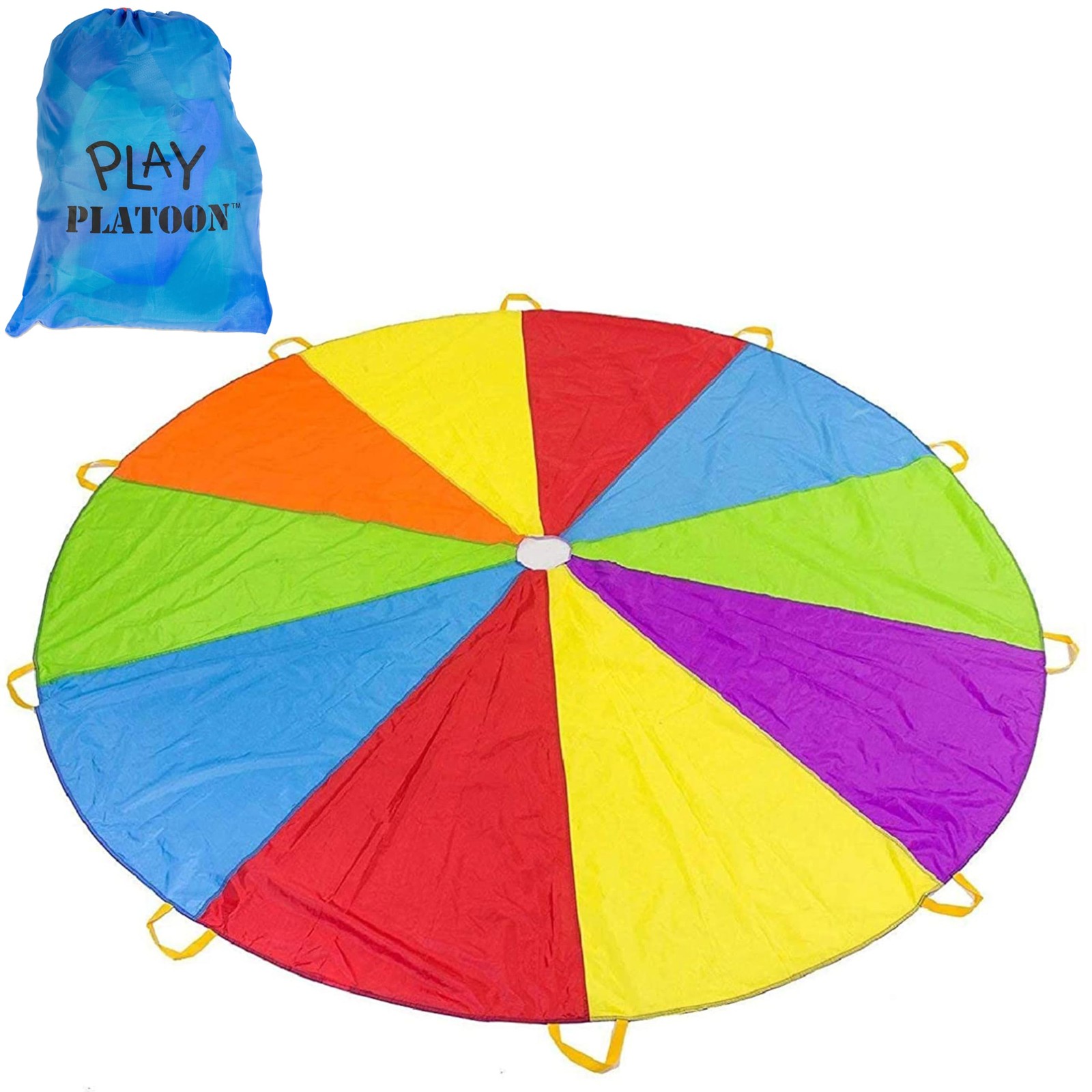 Play Platoon Parachute 20 Foot for Kids -16 Handles Play Parachute- Multicolored