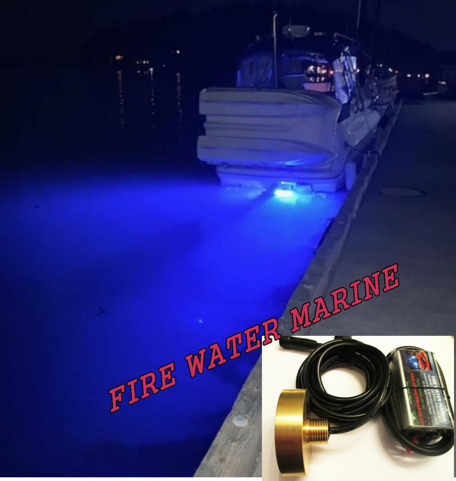 100W 8000 LUMEN BLUE GARBOARD LED BOAT DRAIN PLUG LIGHT MARINE 3/4 1/2 NPT