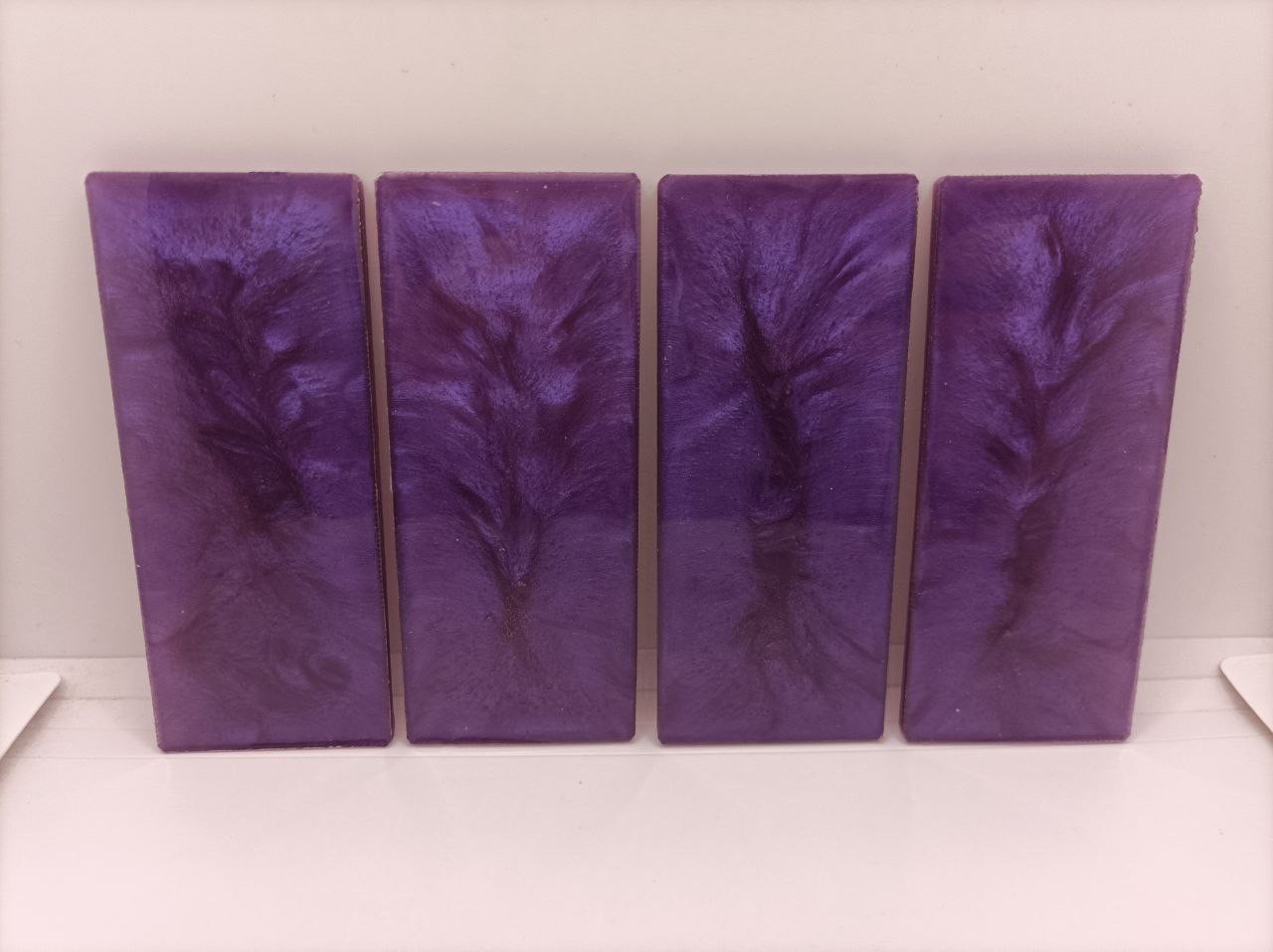 4pcs Purple Pearl Resin Knife Scales, Knife Handle Blanks ,Gun Handle