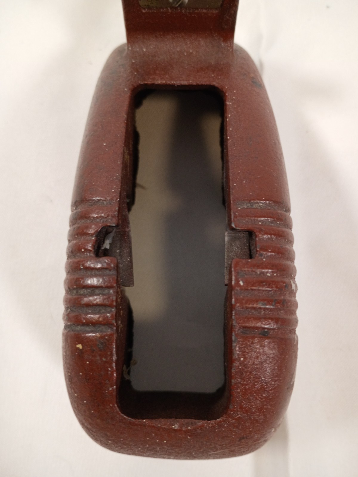 Vintage Art Deco Cast Iron Tape Dispenser Whale Tail Streamline Industrial Heavy