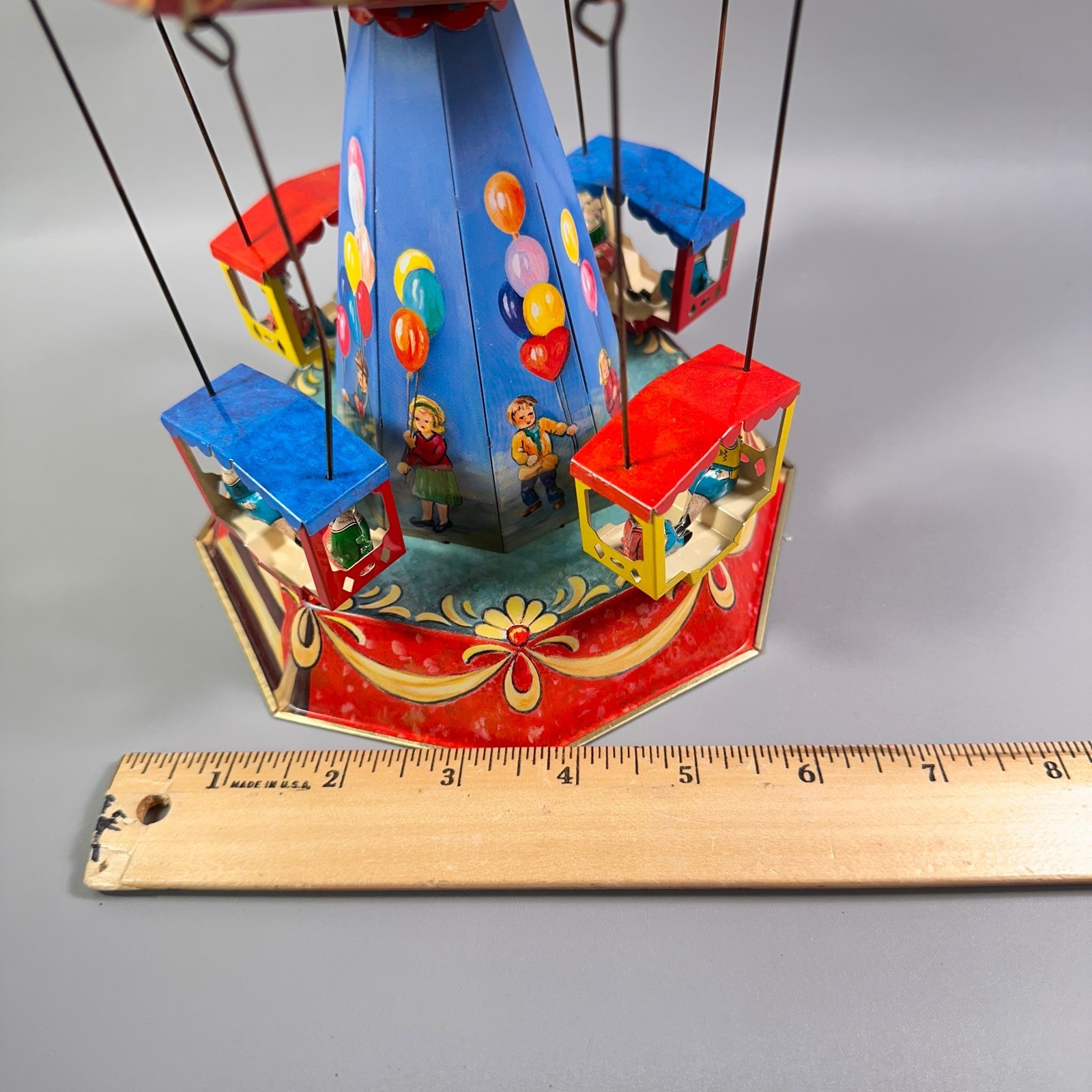 German Tin Toy Carousel Wagner Brunn 2002 Reproduction Carrousel w/Box Vintage