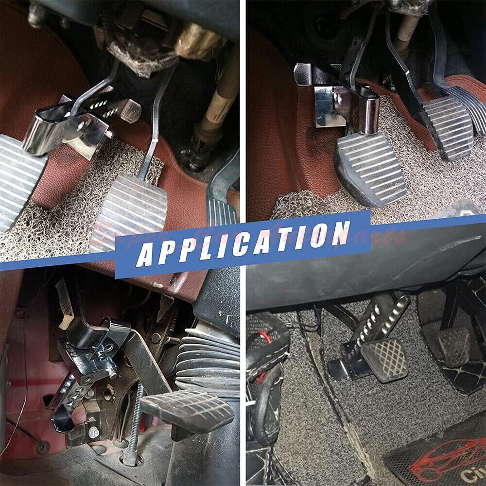 Stainless Steel Brake Pedal Lock Security Car Auto Clutch Lock Anti-theft W/3Key