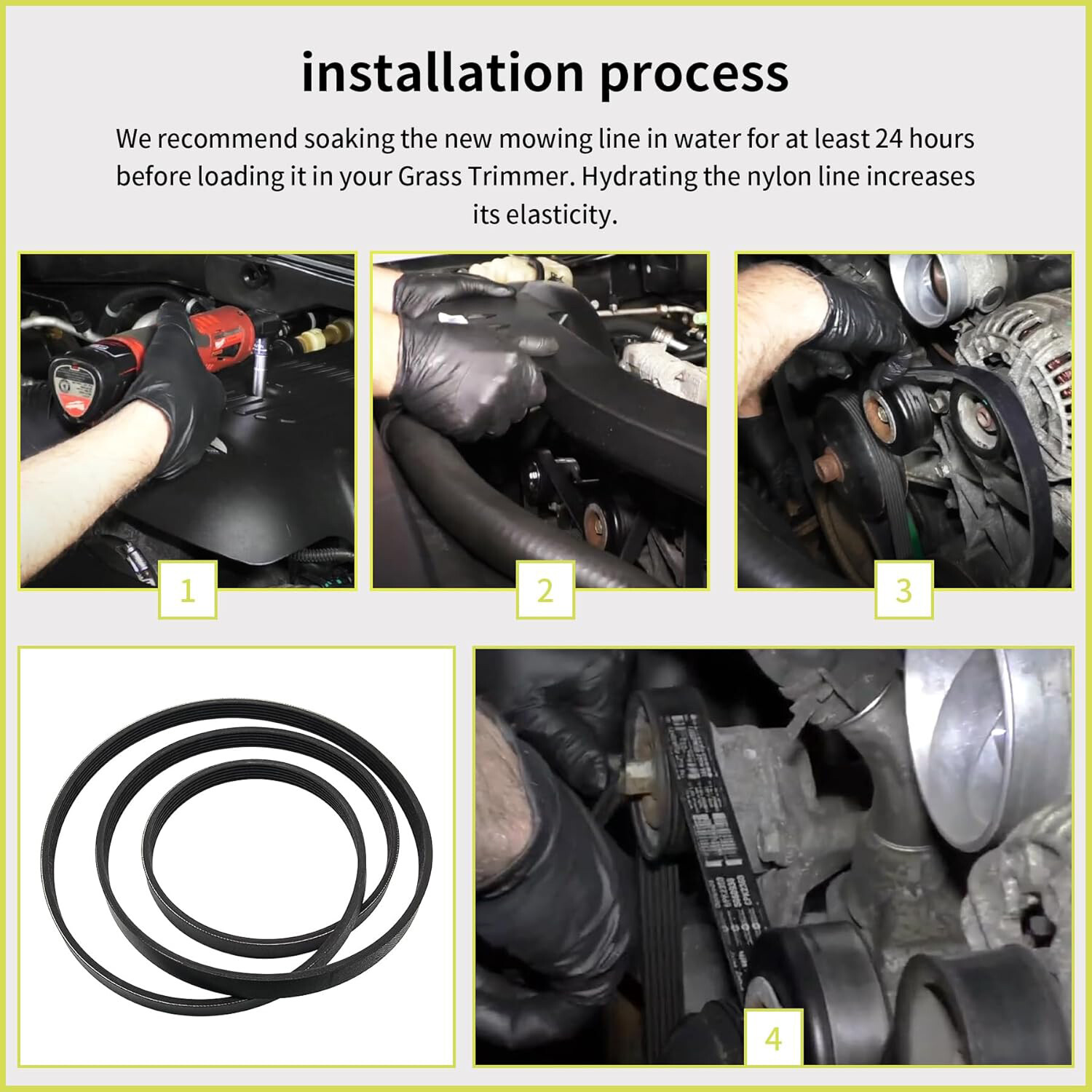 EPDM Serpentine Belt 6PK2370 for Cadillac Escalade Chevrolet Avalanche Silverado