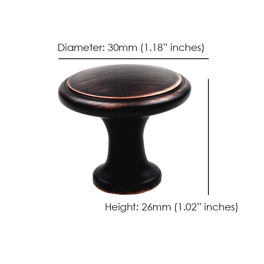 10 Pack Round Cabinet Knob Pull Handle Kitchen Bath Rubbed Bronze Popular