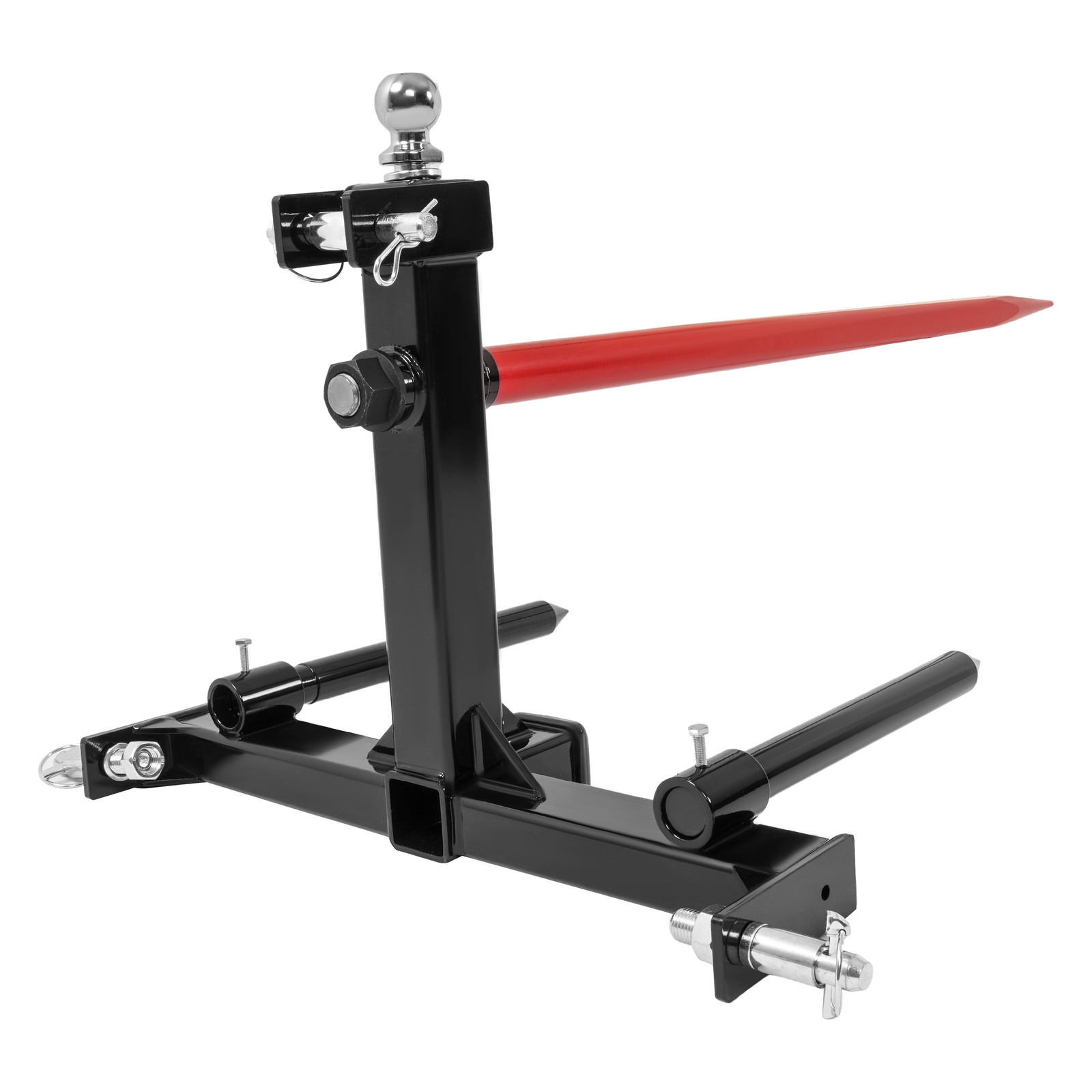 3 Point Hay Bale Spear Trailer Hitch Receiver For Cat 1 Tractor W/Gooseneck Ball
