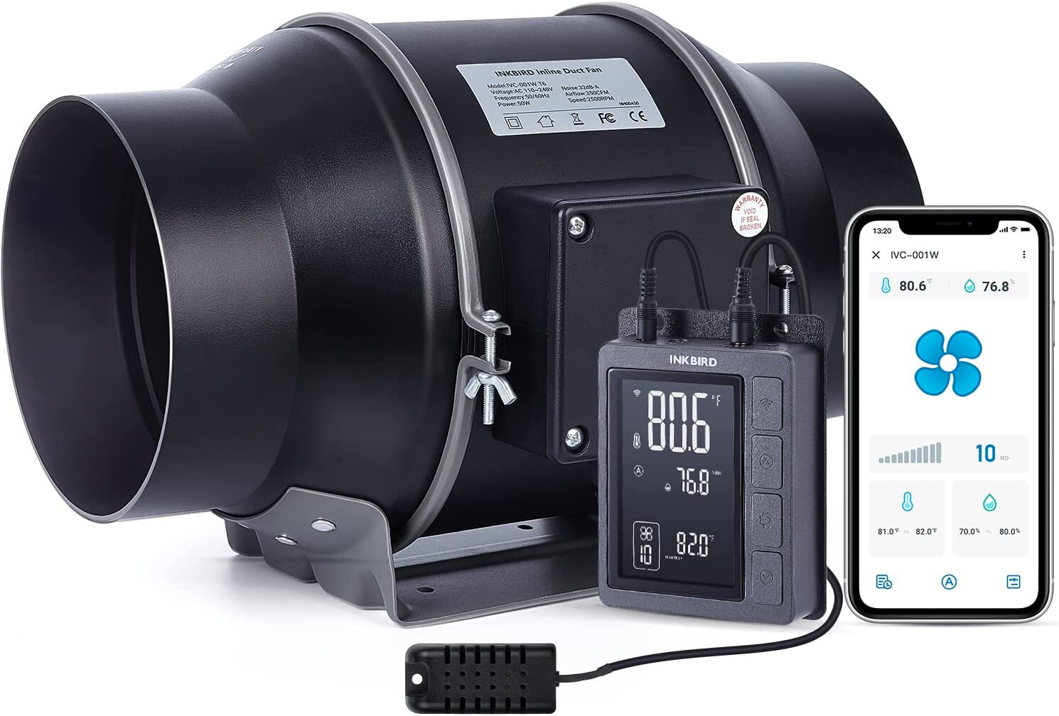 INKBIRD 6-Inch Duct Fan Grow Tent Ventilation Exhaust Fan