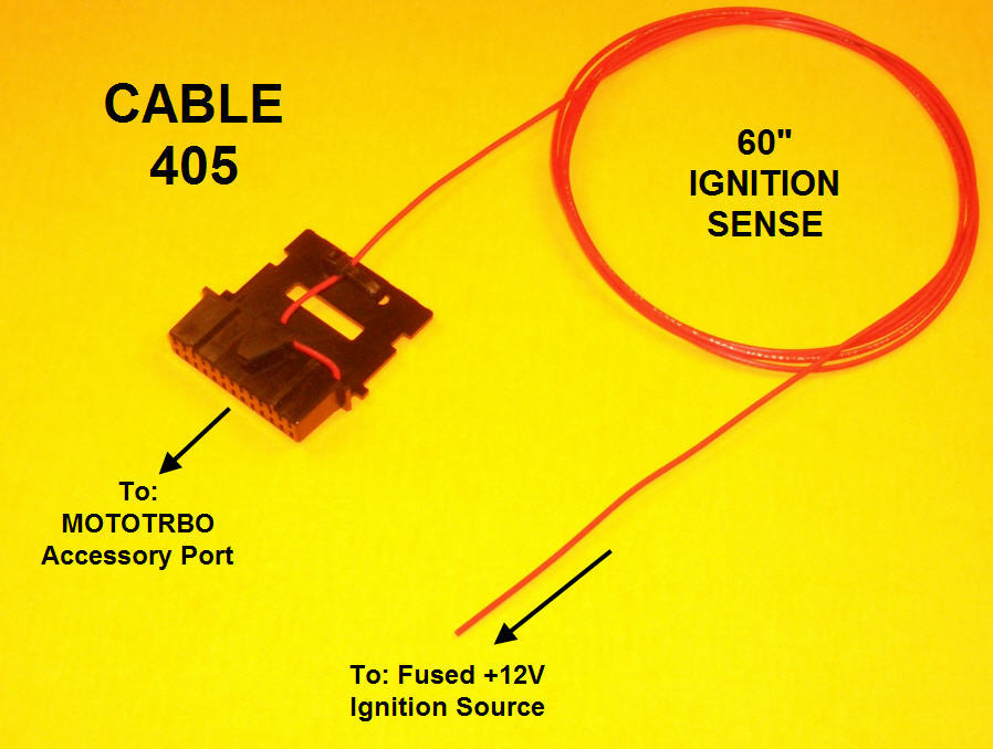 Cable 405 Ignition Sense Plug Motorola MOTOTRBO XPR4300 XPR4350 XPR4500 XPR4550