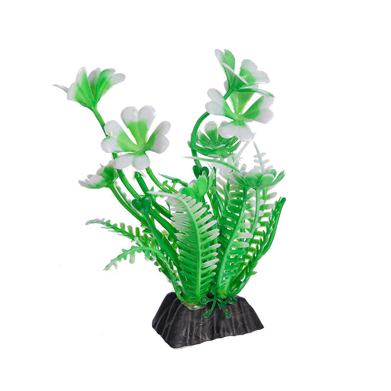 Aquarium Artificial Plants Cherry Blossom Tree & Grass Fish Tank Decor Set Kit