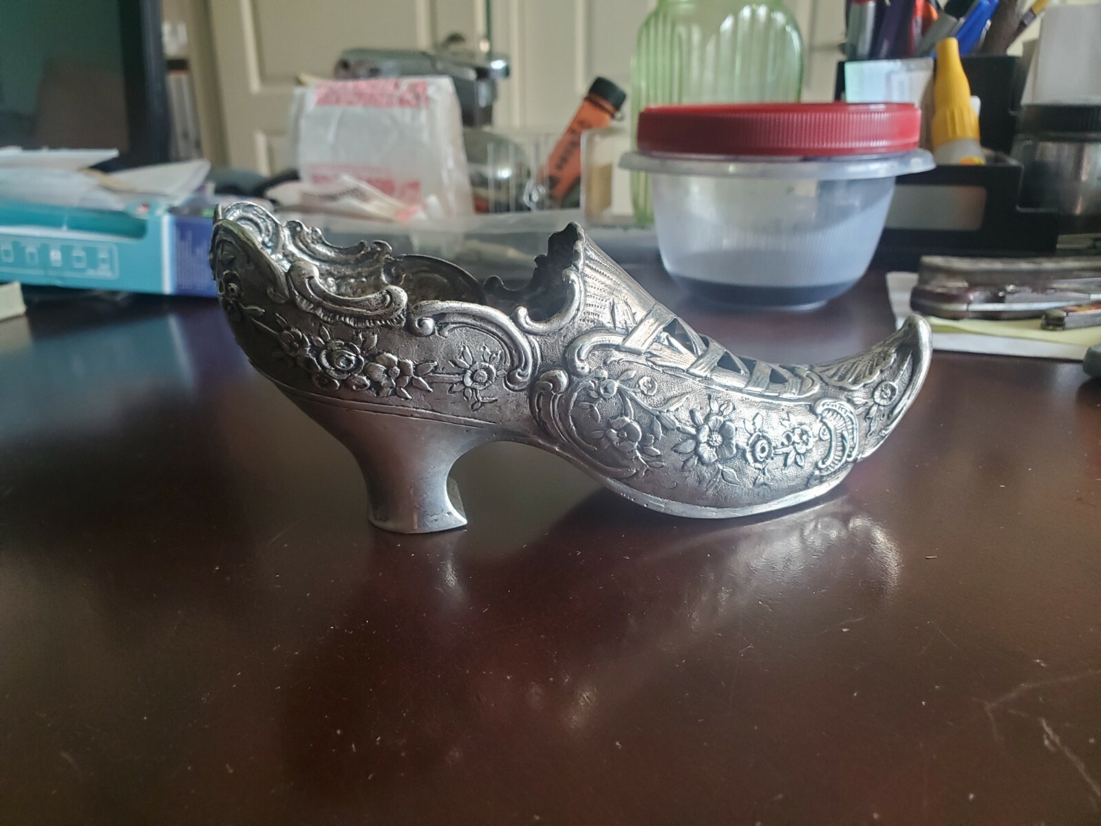 RARE ANTIQUE VICTORIAN SOLID STERLING SILVER SHOE PIN FIGURINE LONDON