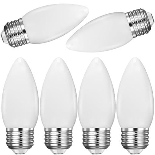 6 Pack E26 B11 LED Candelabra Bulbs，2W Dimmable Frosted Candle Light