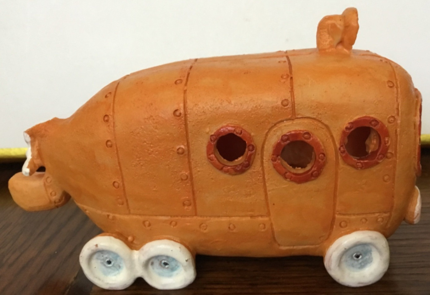 SpongeBob SquarePants Resin Bikini Bottom Bus for Aquarium Fish Tanks Orange