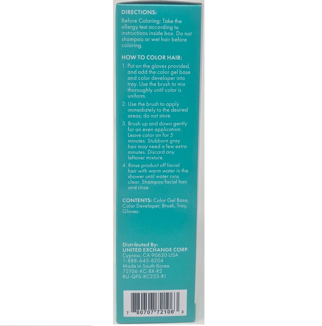 2pk Men's Select Mustache and Beard Hair Color Dye 5 minute Black or Dark Brown