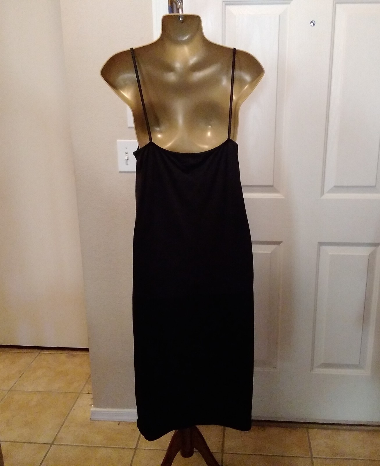 LAUREN By Ralph Lauren Full Slip Chemise Dress Black Med