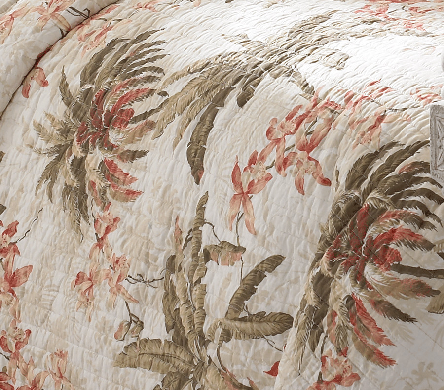 Tommy Bahama Bonny Cove 3pc KING QUILT & SHAMS Palm Trees Tropical Beach Ocean