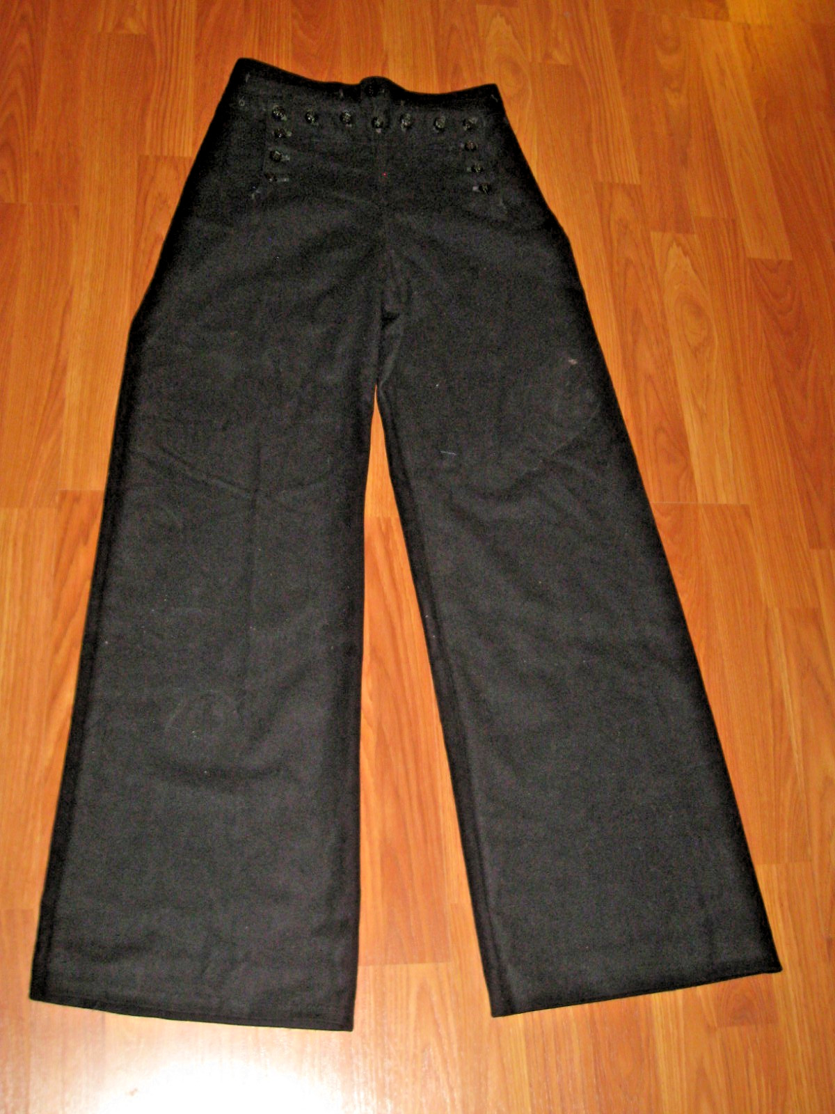 Vintage US Navy Naval Clothing Factory Wool Sailor Pants Mens 30 Wide Leg