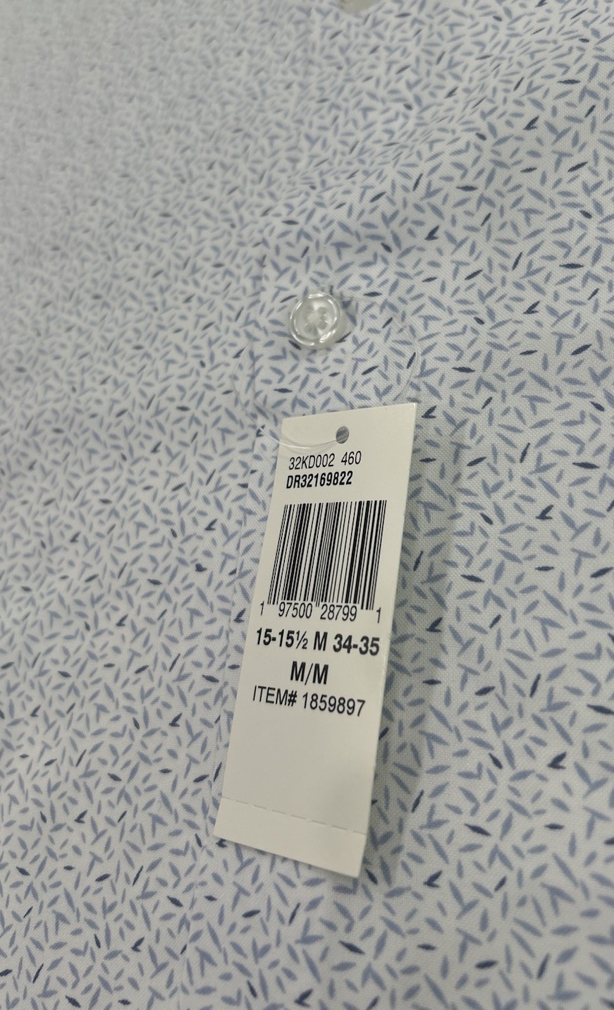 Kenneth Cole Reaction Men's Quick Dry Dress Shirt White/Blue M