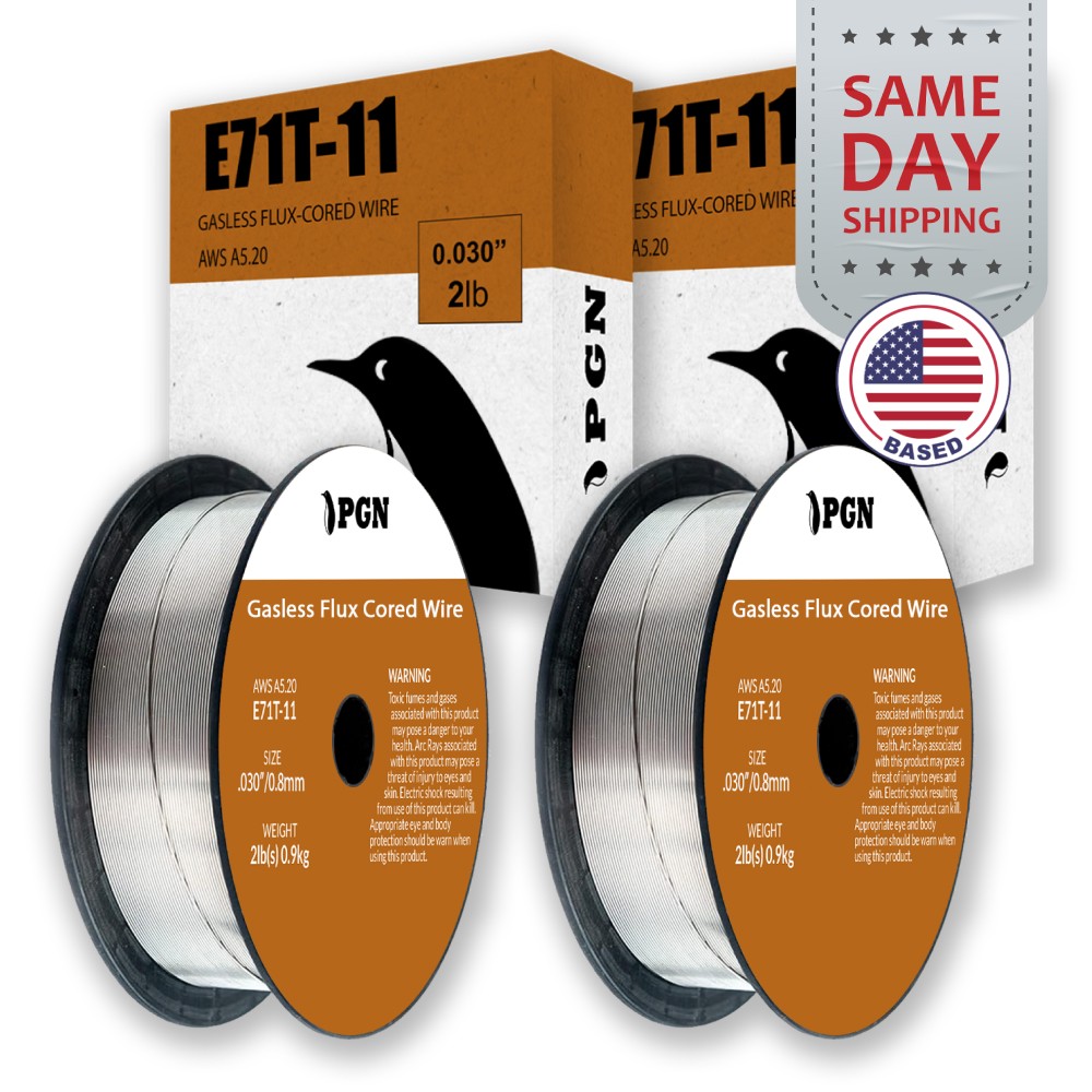 (2 x 2-Lb Spools) E71T-11 .030" Flux Core Welding Wire - Gasless Mild Steel MIG