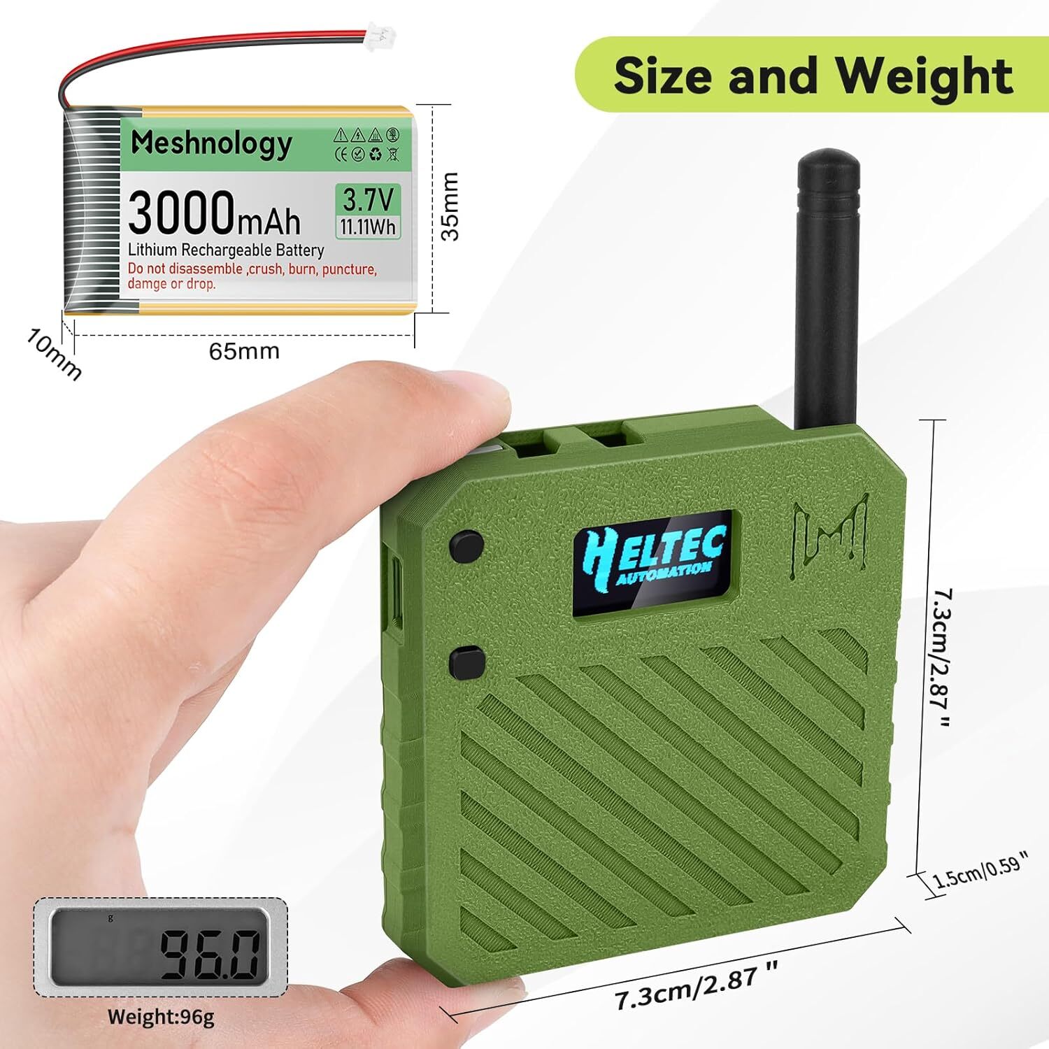 2 Sets 915MHz LoRa V3 ESP32 OLED Board + Antenna +Battery + Case for Meshtastic