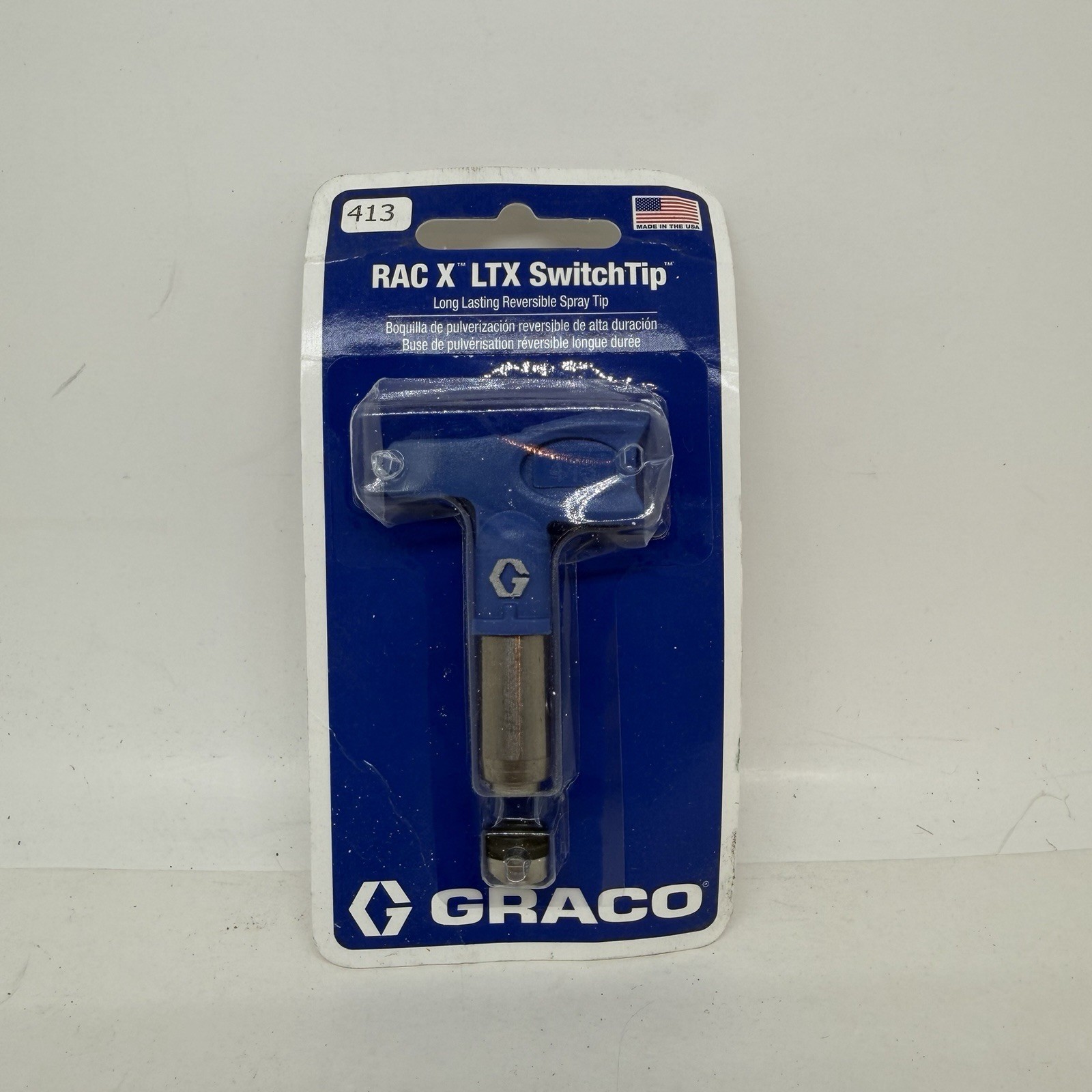 Graco LTX413 Airless Spray Tip 0.013 RACX Switch Tip, 8" Pattern