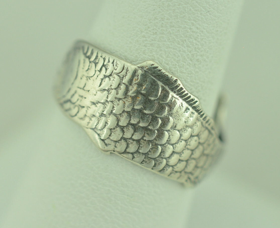 Dainty Solid 925 Sterling Silver Small Fish Adjustable Spoon Ring
