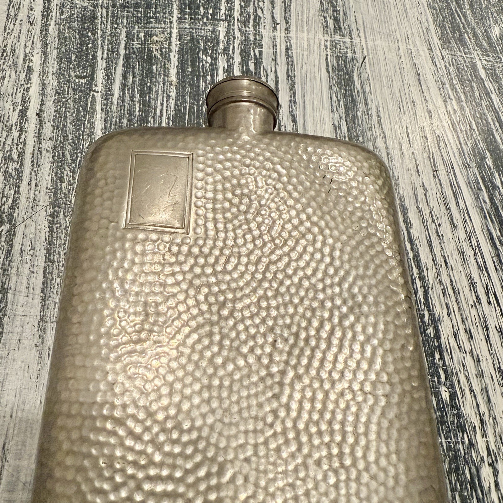 Antique James Dixon & Sons England Sheffield Flask 12oz Hammered