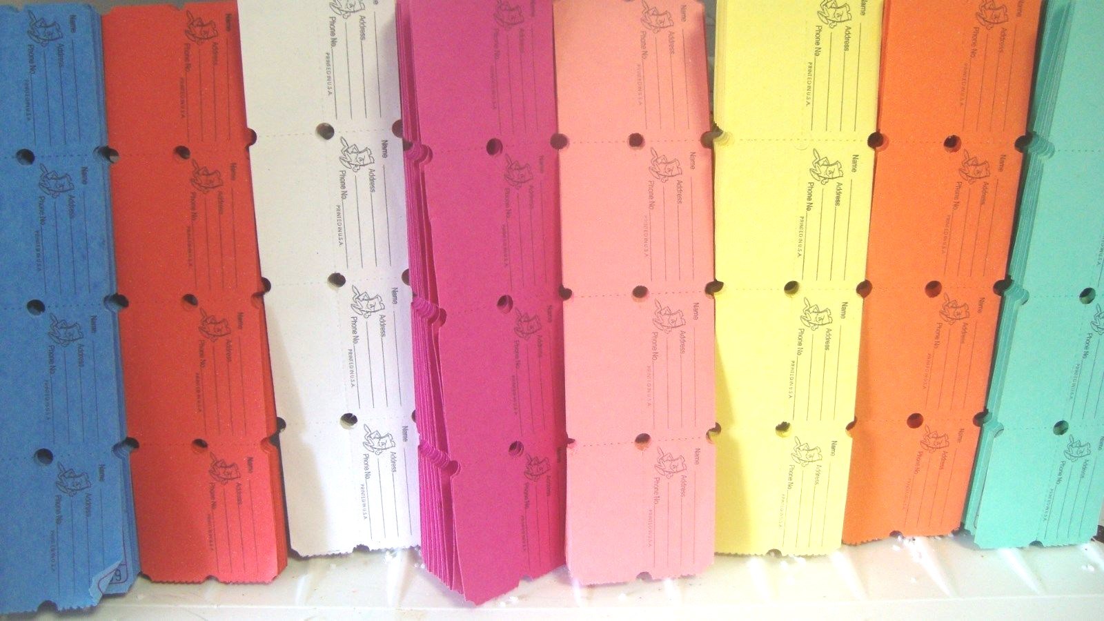 100 FLAT BLANK DOUBLE STUB RAFFLE TICKETS