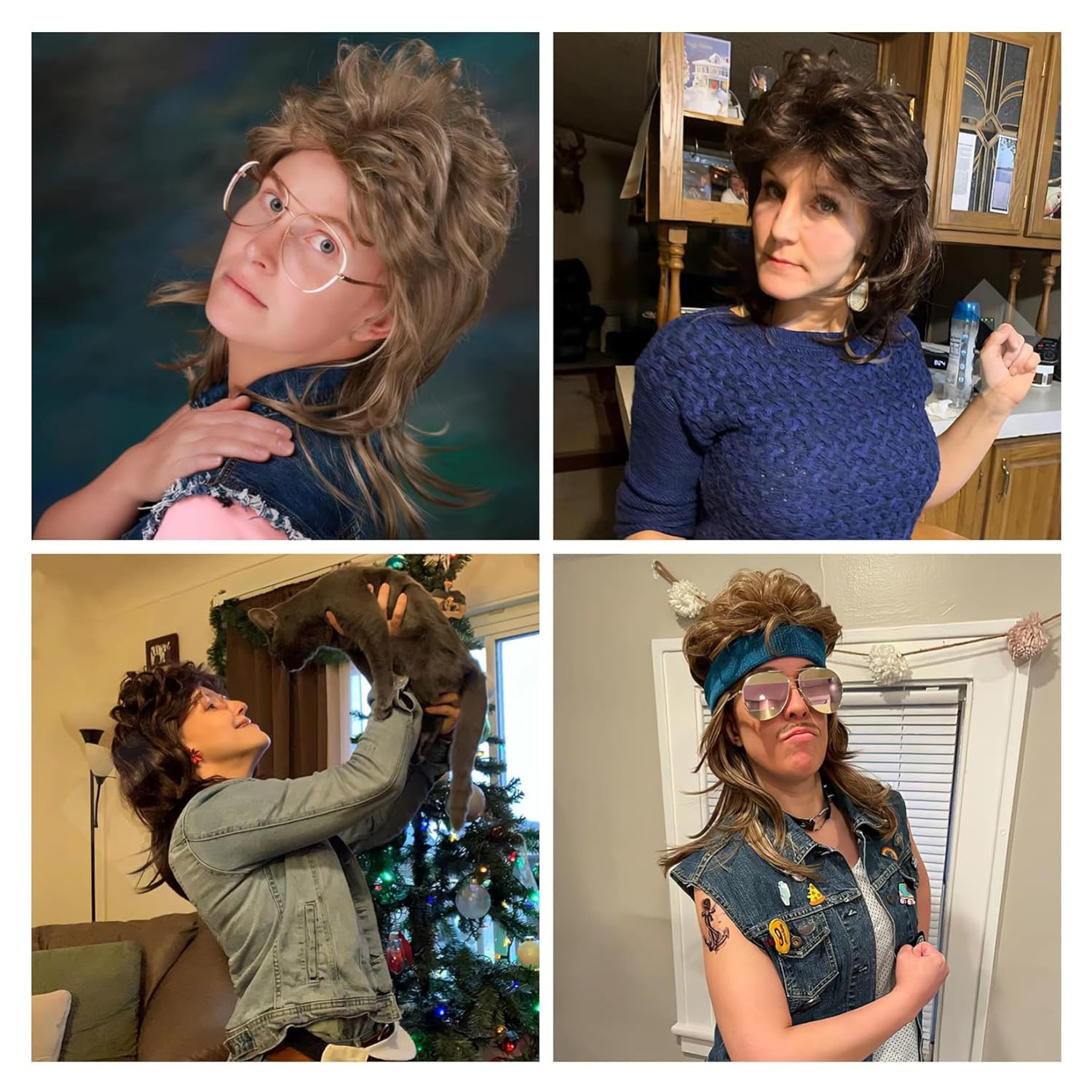 Mullet Wig for Men Joe Dirt Emo Wig 80s 90s Costumes Fancy Party Accessory Co...