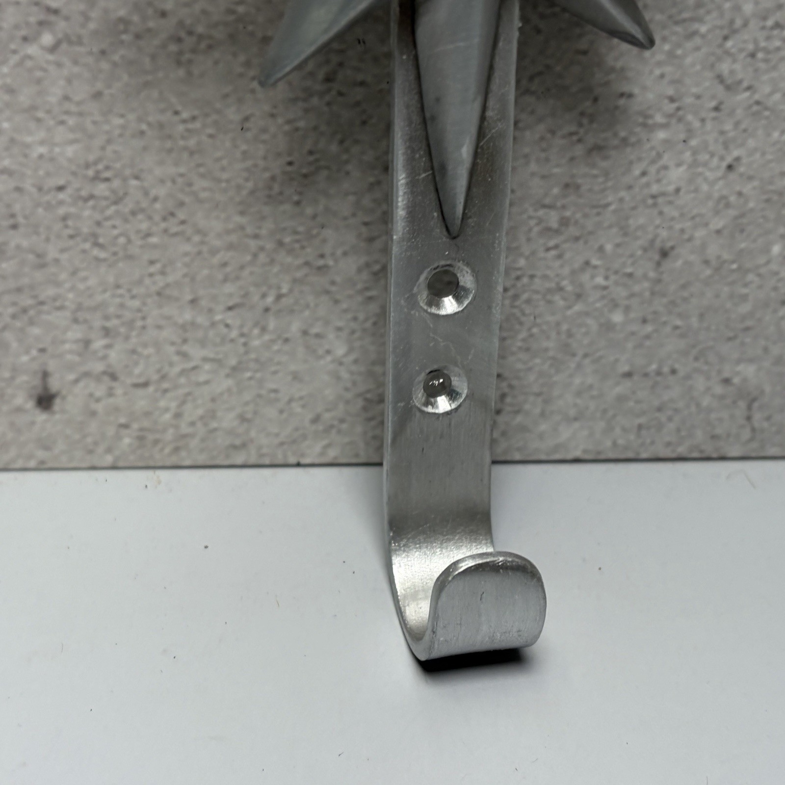 MCM Atomic Star Burst Metal Silver Robe Towel Hook Holder Wall Mount Bathroom 5"