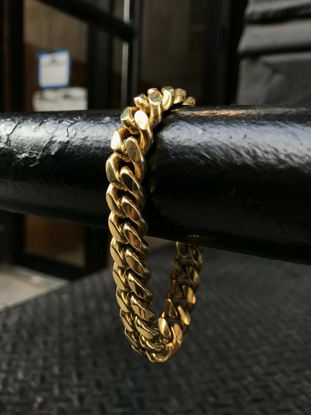Men's Miami Cuban Link Bracelet&Chain Combo Set 14K Gold Plated Stainless Steel