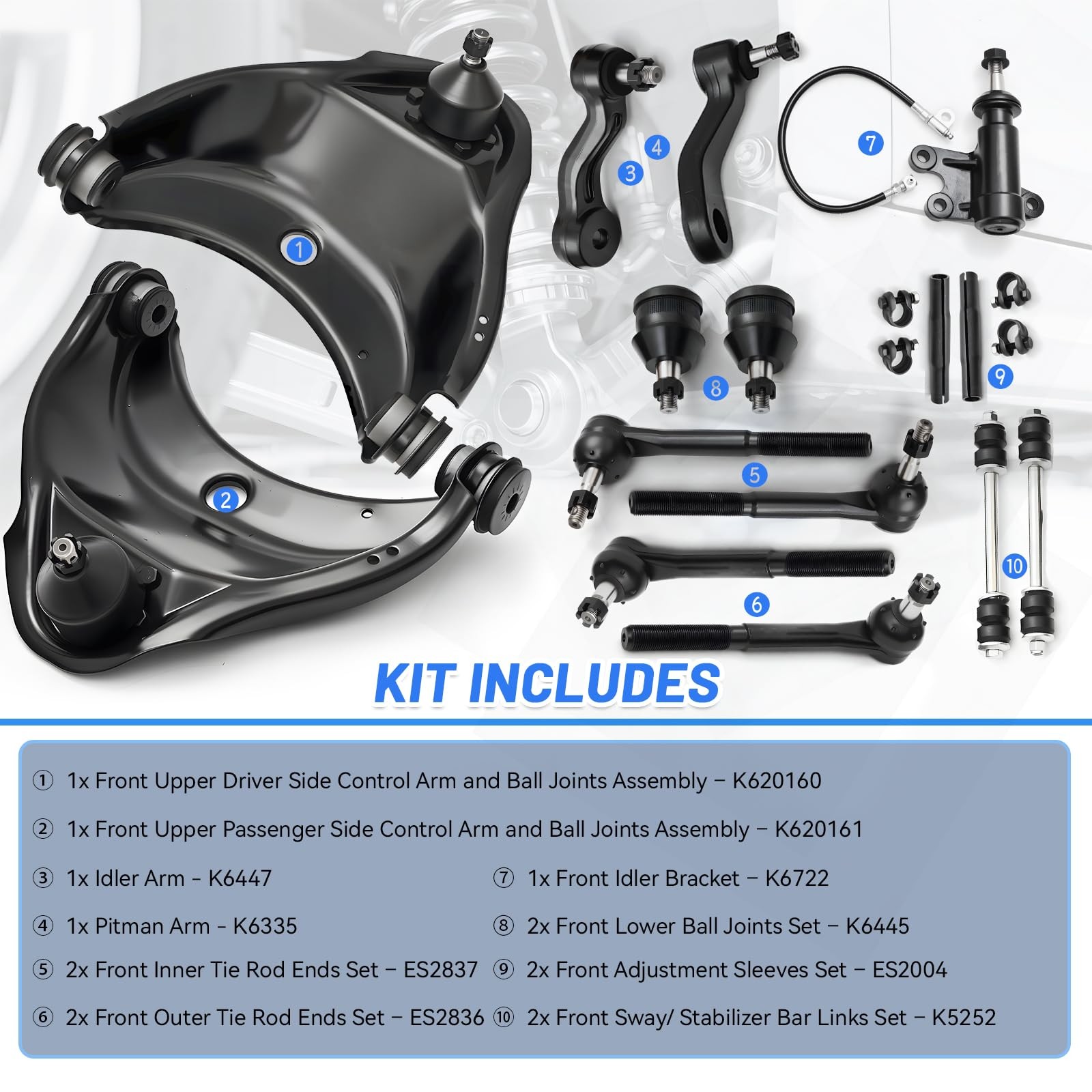 15Pcs Front End Suspension Kit for Chevy GMC C1500 C2500 Suburban Tahoe Yukon