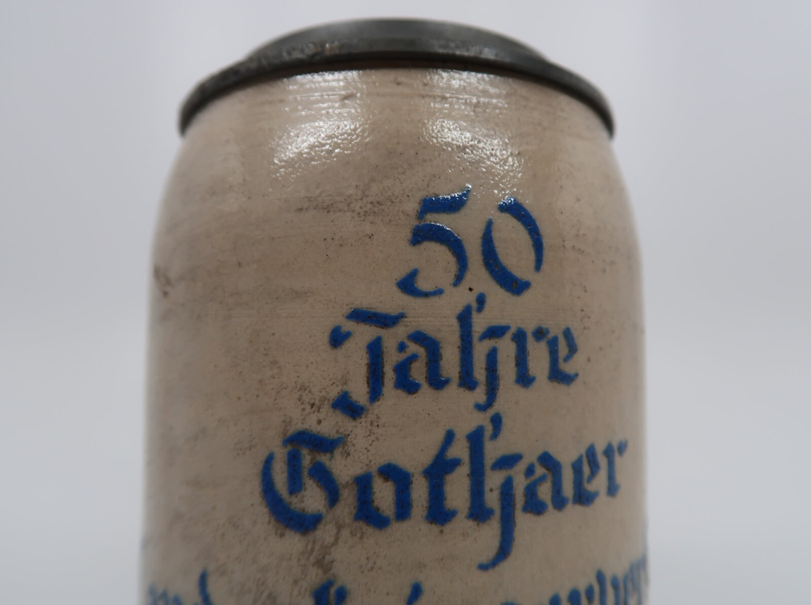 WW1 Imperial German 50 year service stein beer mug glass named veteran estate