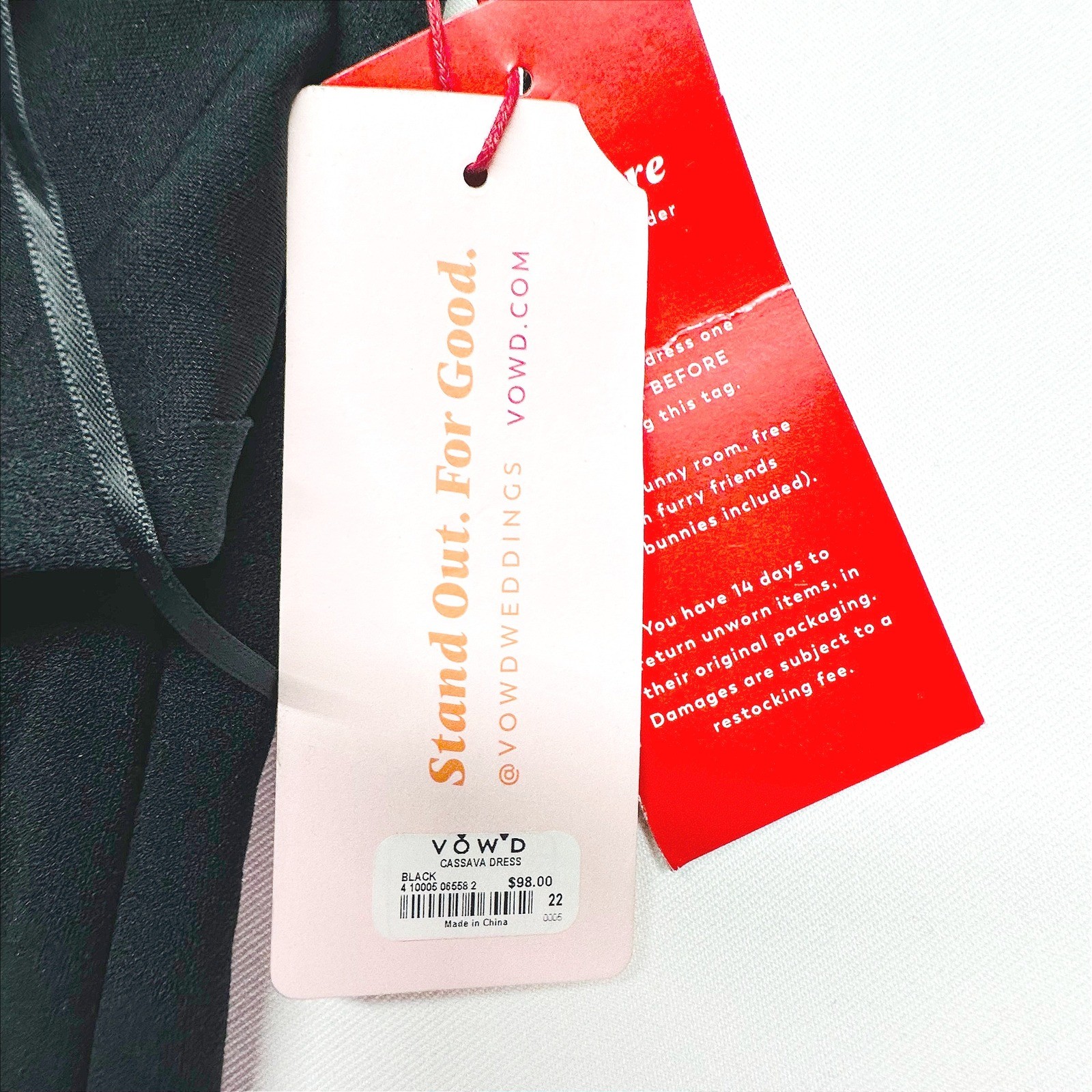 Vow'd Black Cassava V-Neck Bow Accent Side Zip Mermaid Gown Dress Womens 22