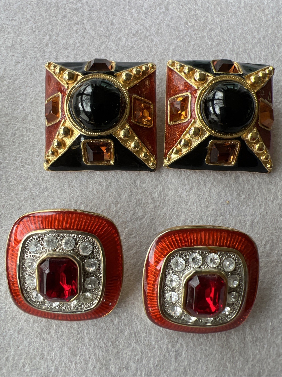 Vintage HIGH END COSTUME EARRING LOT - 13 Pair - Boucher, Trifari, Juliana +++!