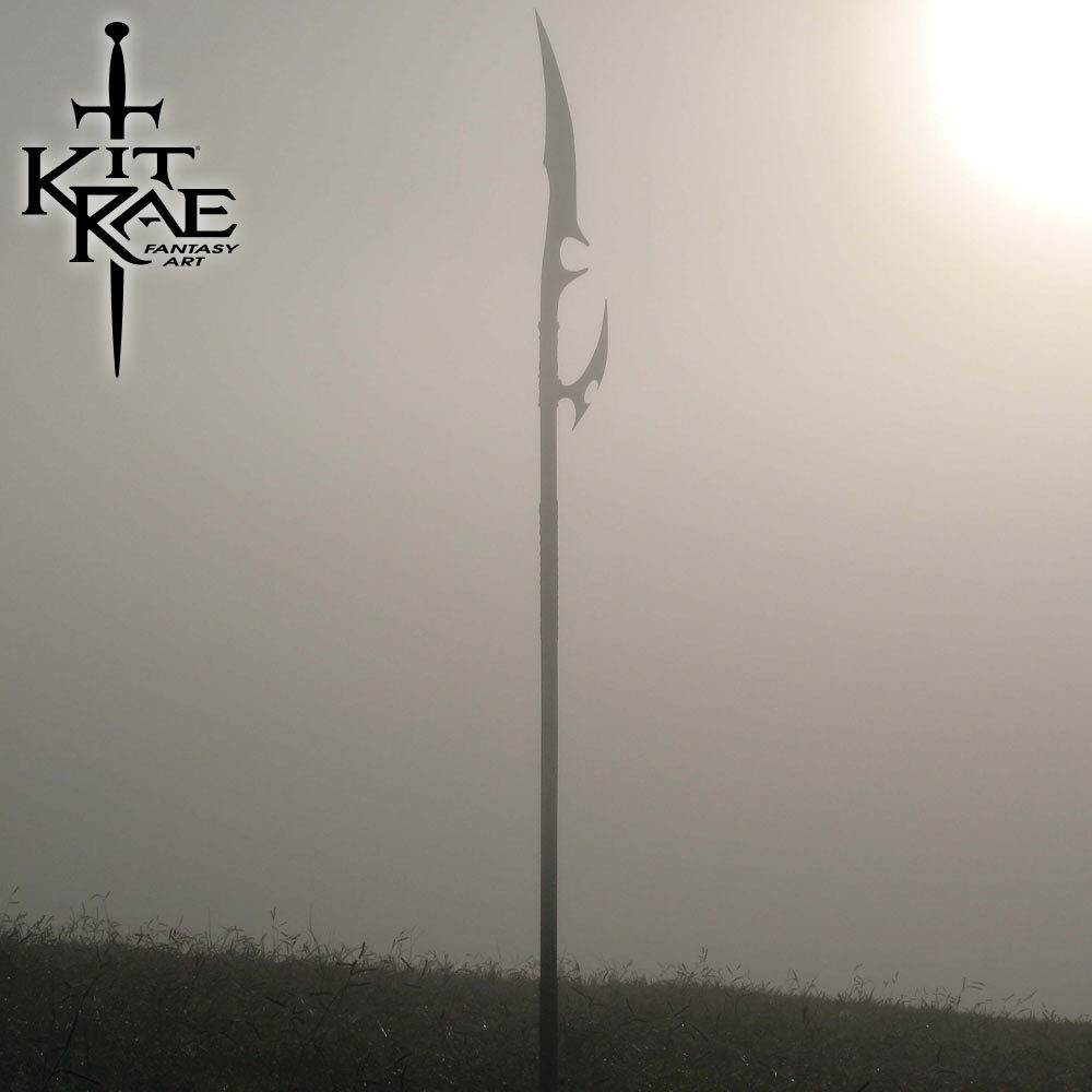 Kit Rae Ellexdrow War Spear with Art Print | Fantasy Design | 70 1/2" Overall