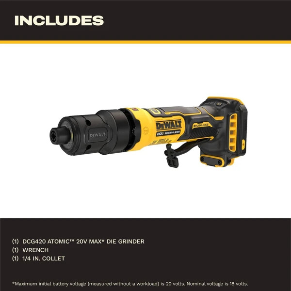 DEWALT ATOMIC DCG420B 20V MAX* Die Grinder (Tool Only)