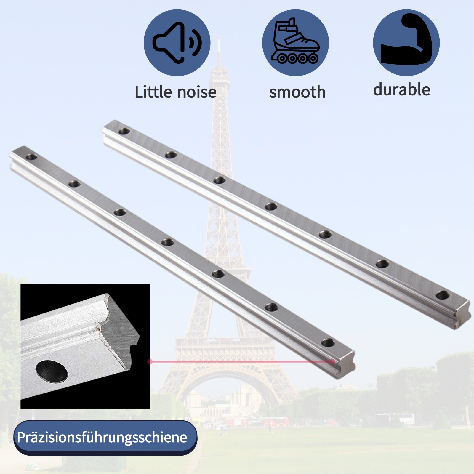 HGR15 HGR20 HGR25 2X Linear Rail Guide+4X HGH15/20/25CA Block 200-2000mm Set CNC