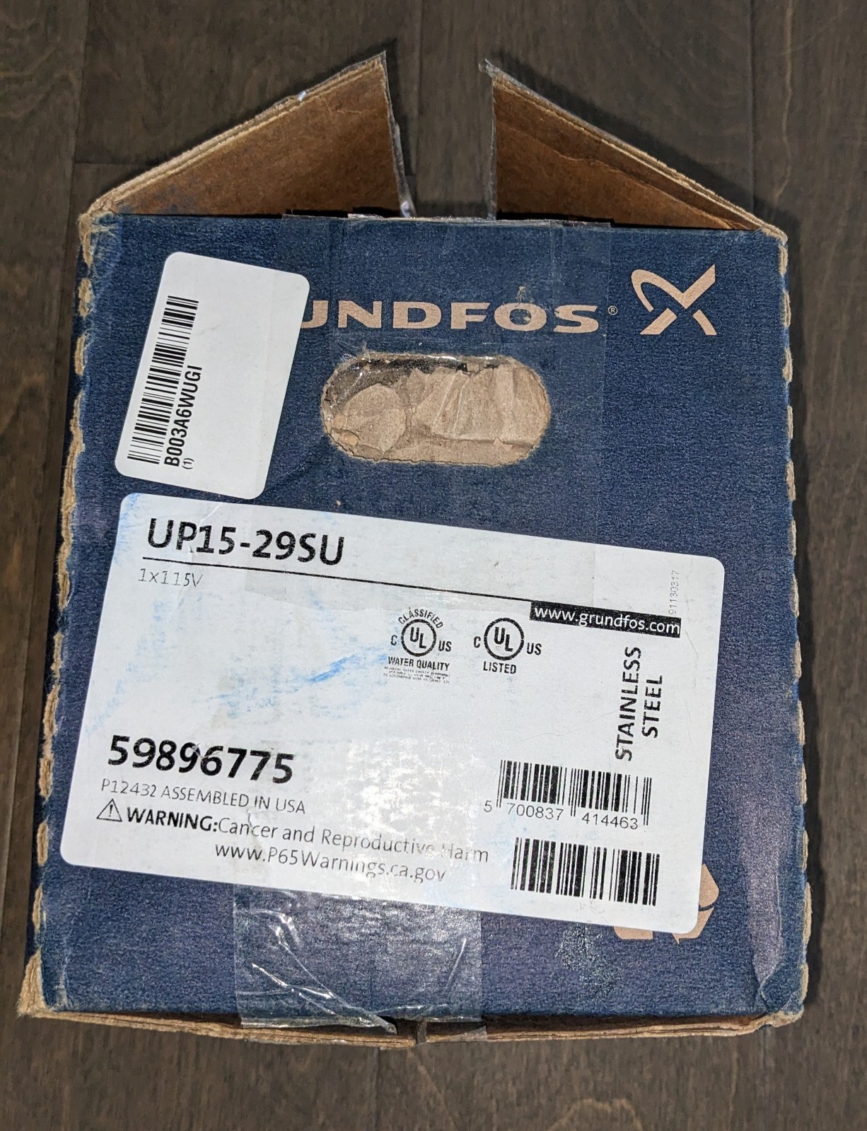 GRUNDFOS Circulating Pump UP15-29SU/LC 59896775