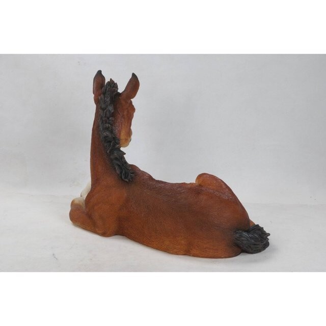 Lying Down Colt Garden Statue Horse Outdoor Decor Home Farm Gift Cute Decoration