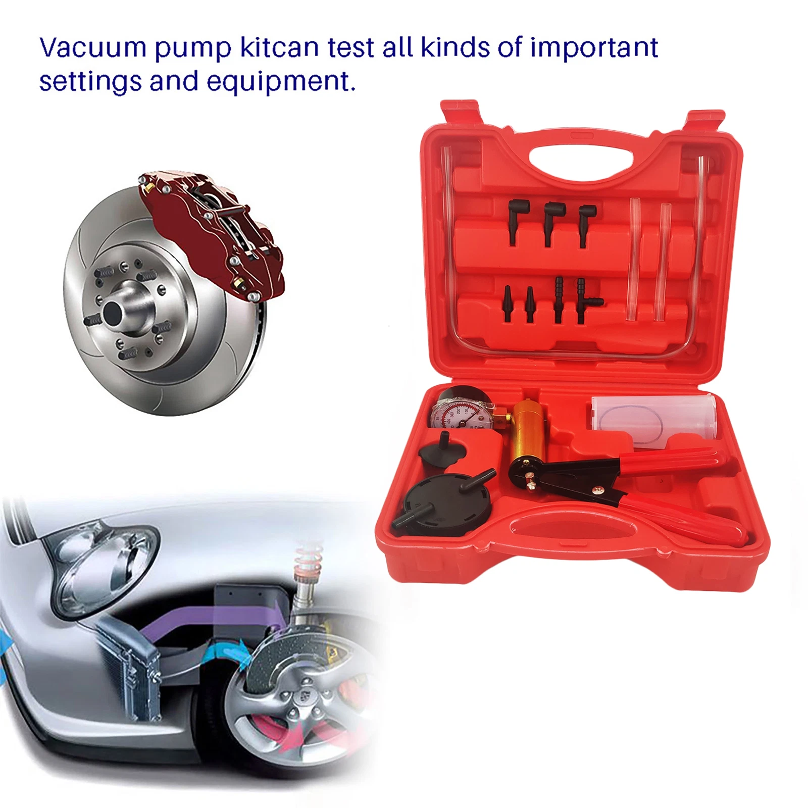 Hand Held Vacuum Pressure Pump Tester Kit Brake Fluid Bleeder Car Auto Tools New