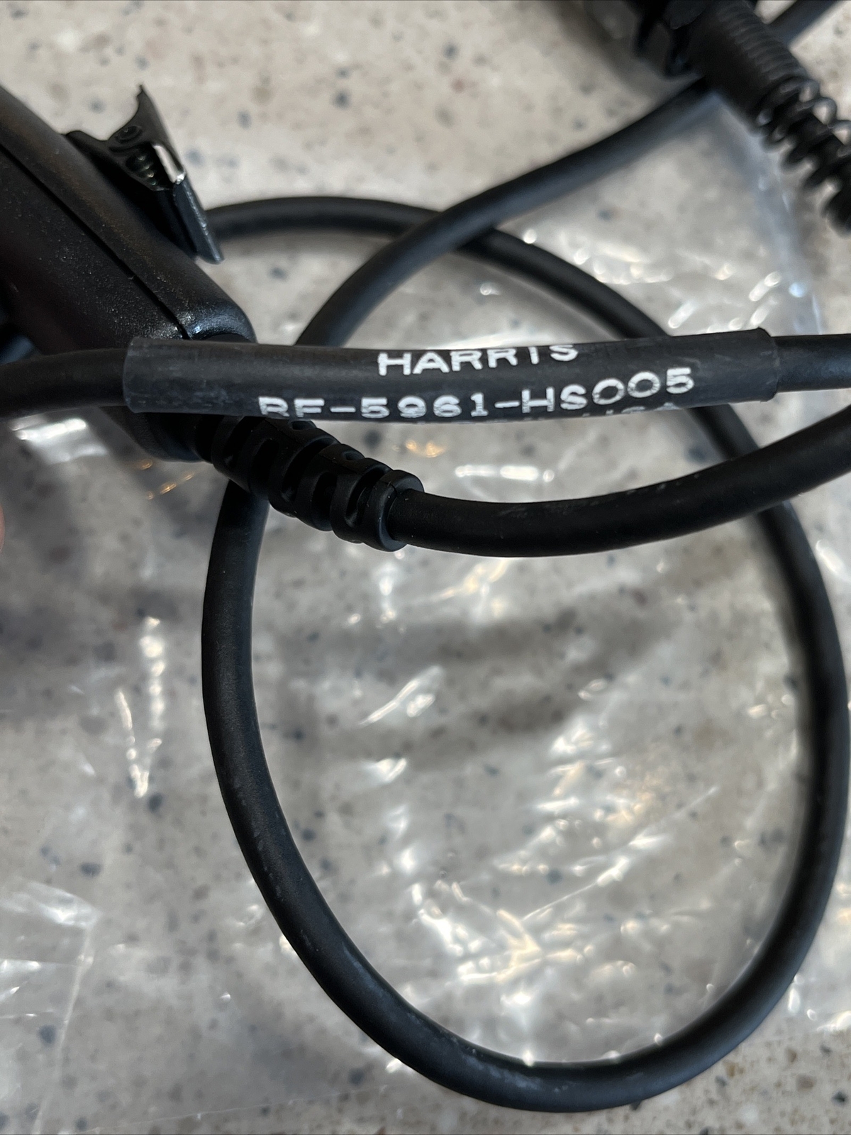 NEW Harris RF-5961-HS005 PTT Headset / Microphone W/ 6 PIN MIL SPEC CONNECTION