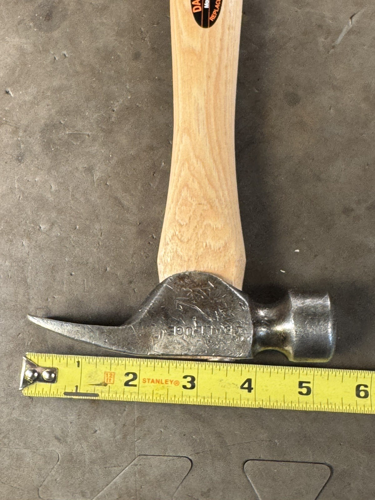 Dalluge 12 oz Smooth Face Trimster Hammer California Framer Hickory Handle VTG
