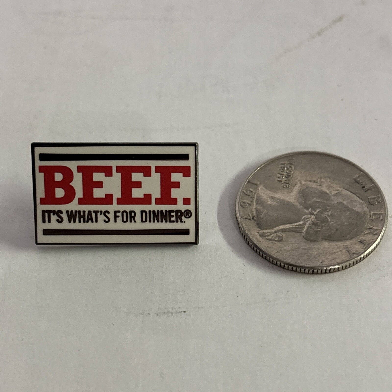 Beef It's What For Dinner Lapel Pinback National Cattleman Assoc Beef For Dinner