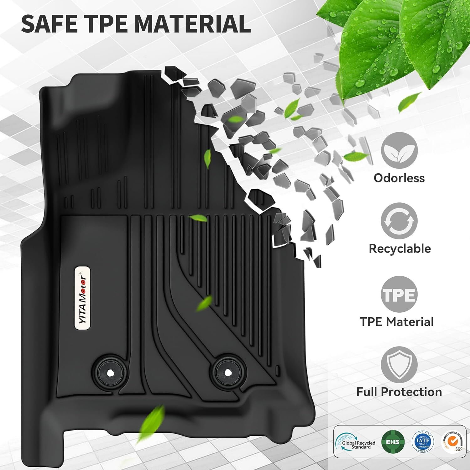 3D All Weather Floor Mats for Toyota Tacoma 2016-2023 Automatic Only Car Liners