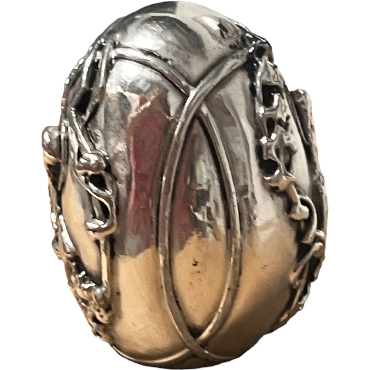 Greek Orthodox Sterling Silver Clad Ag 999 Egg Paperweight Religious Saints Halo