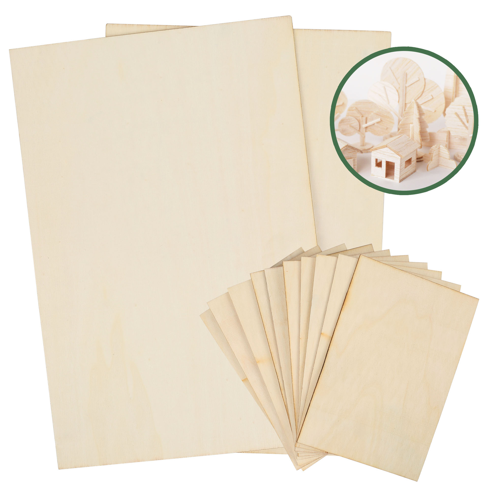 14 Pack Unfinished Wood Sheets Basswood Thin Craft Wood Board MDF DIY Wood