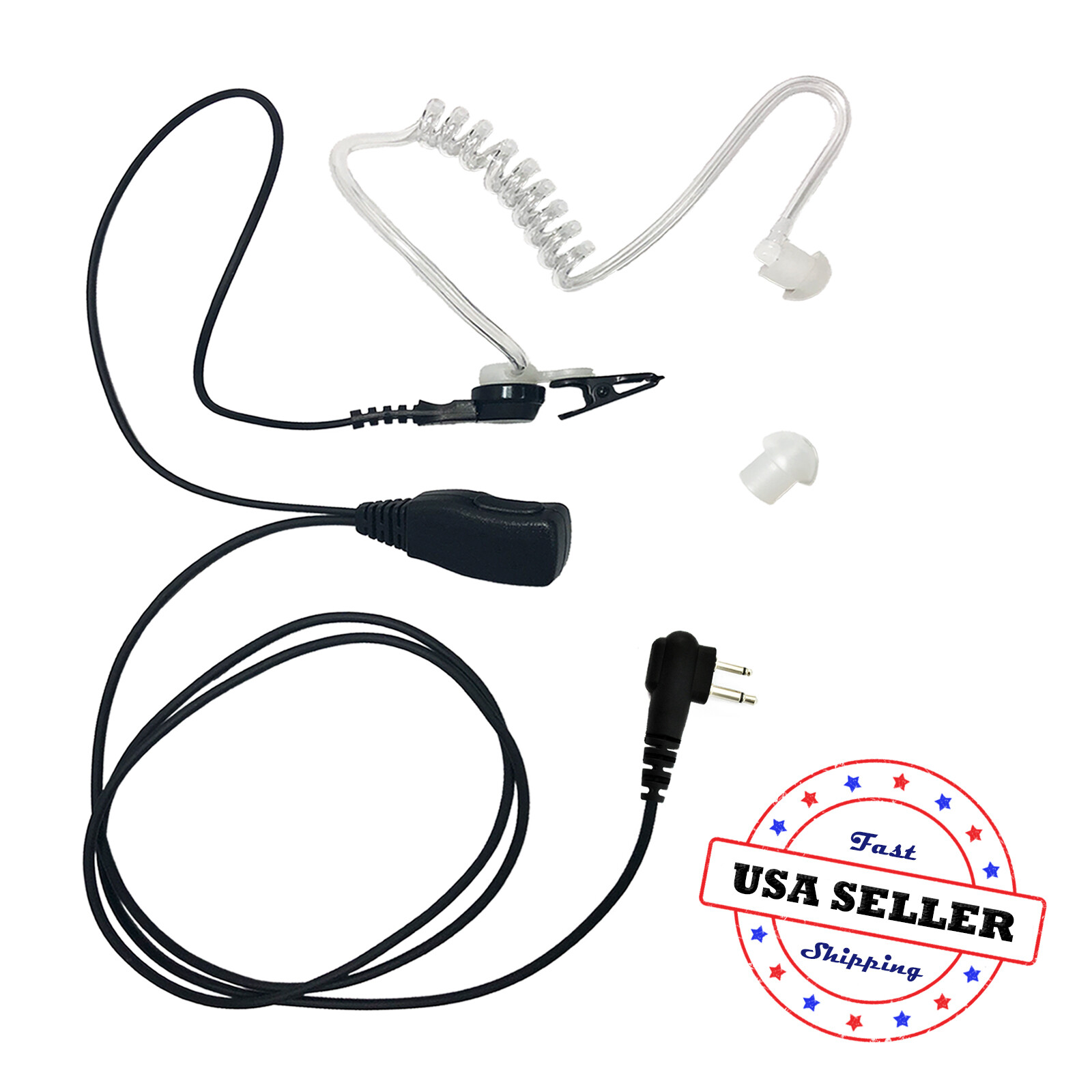 PTT Mic Acoustic Earpiece Headset for Motorola Walkie Talkie CP180 CP200 CLS1110