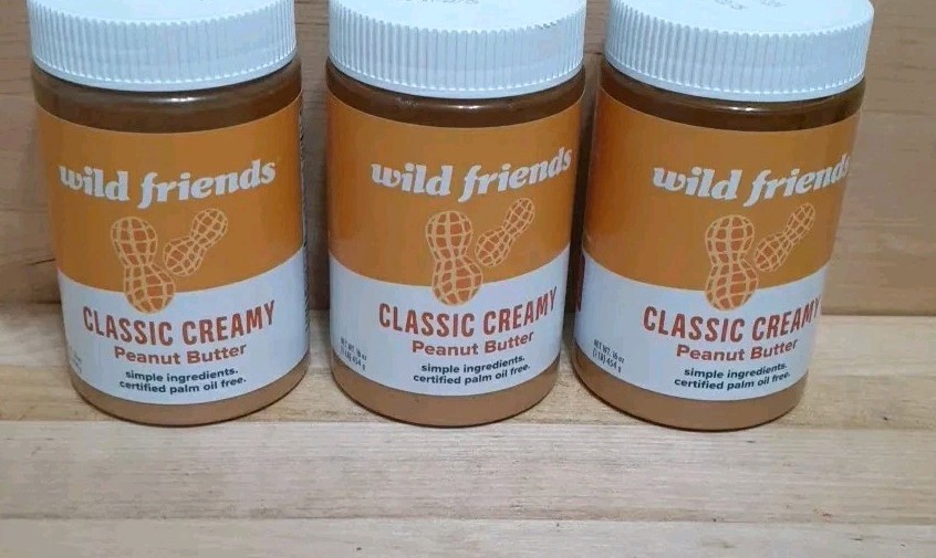 3CT: Wild Friends SIMPLE INGREDNTS CREAMY PEANUT BUTTER NO:Palm Oil/ Gluten jiff
