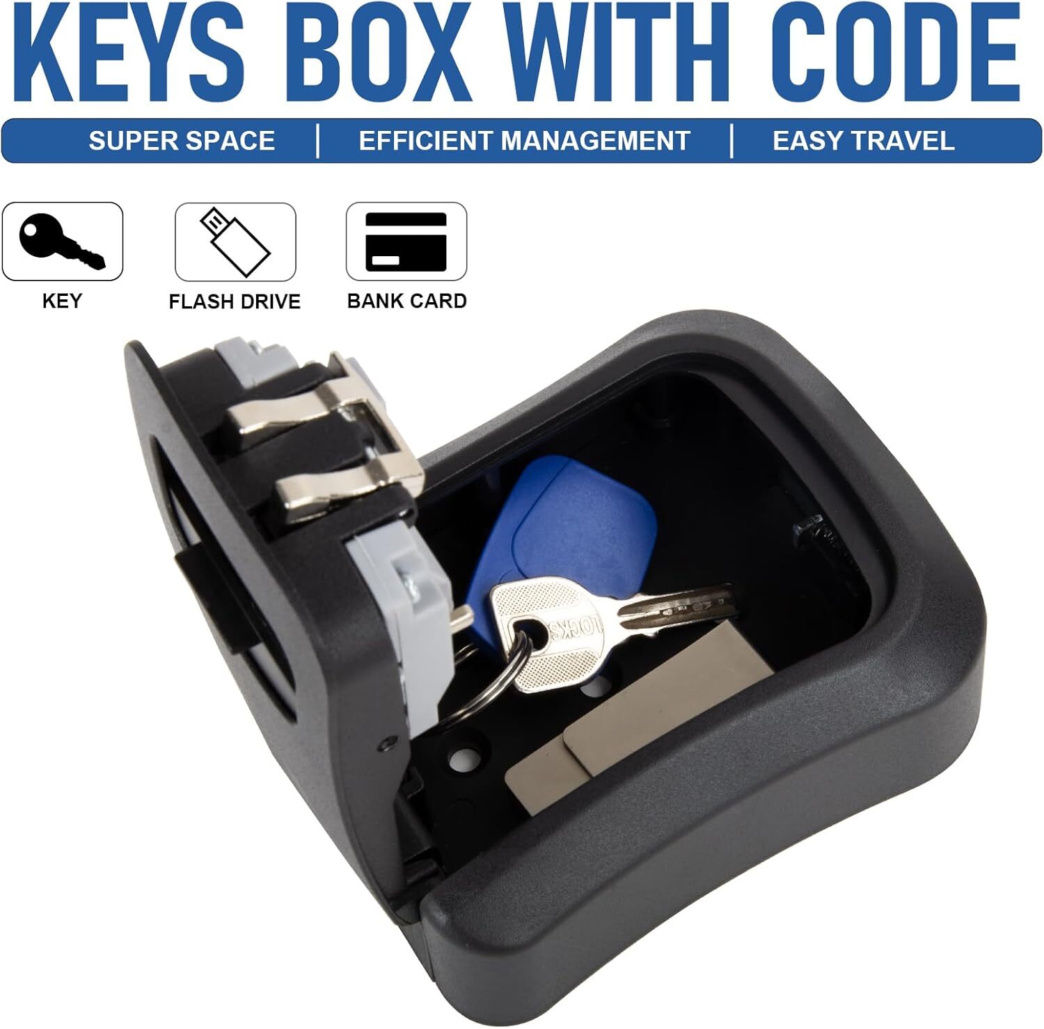 Key Lock Box 4-Digit Combination Lockbox Waterproof Key Safe Security Storage