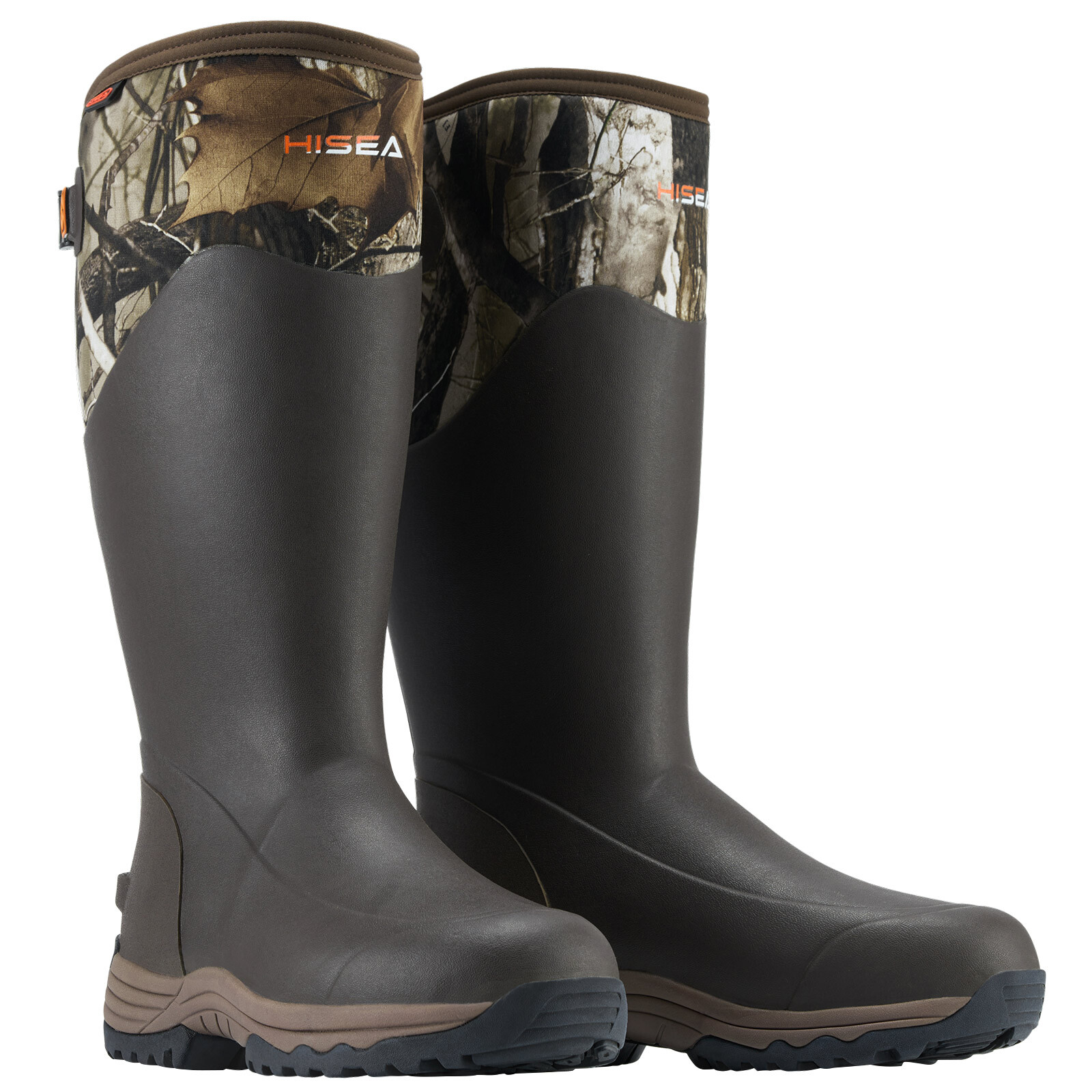 HISEA Men's Rubber Boots Neoprene Insulated Rain Boots Mud Working Hunting Boots